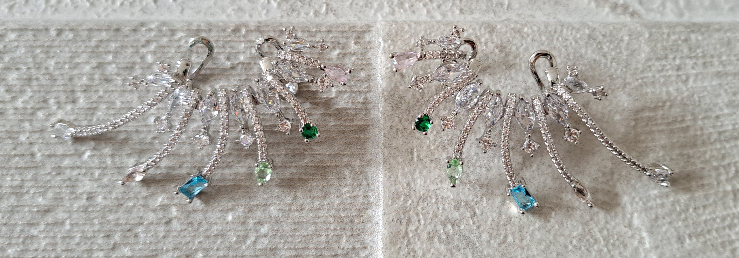 Large Ear Cuff Swarovski Wrap Climber Stud Earrings