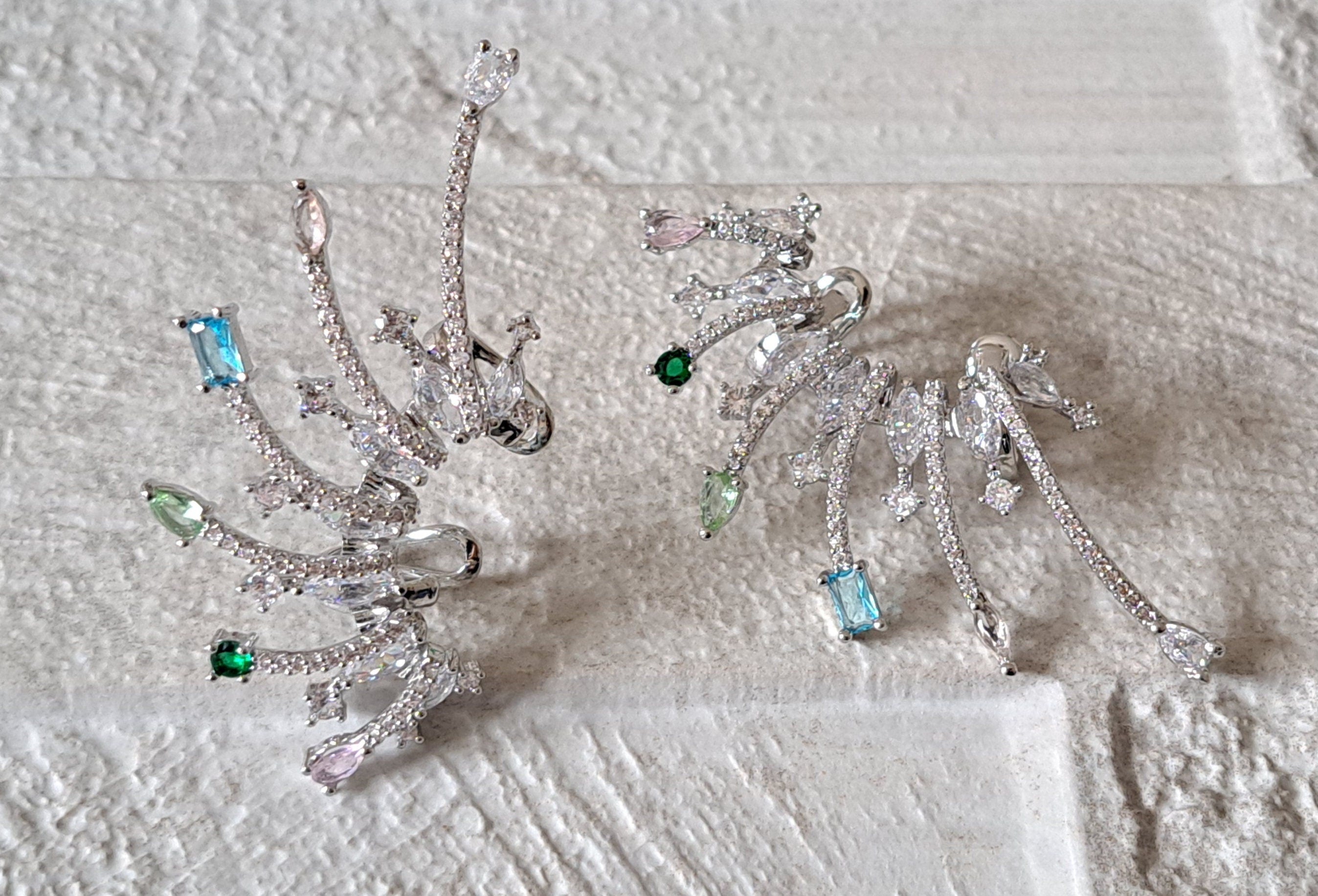 Large Ear Cuff Swarovski Wrap Climber Stud Earrings