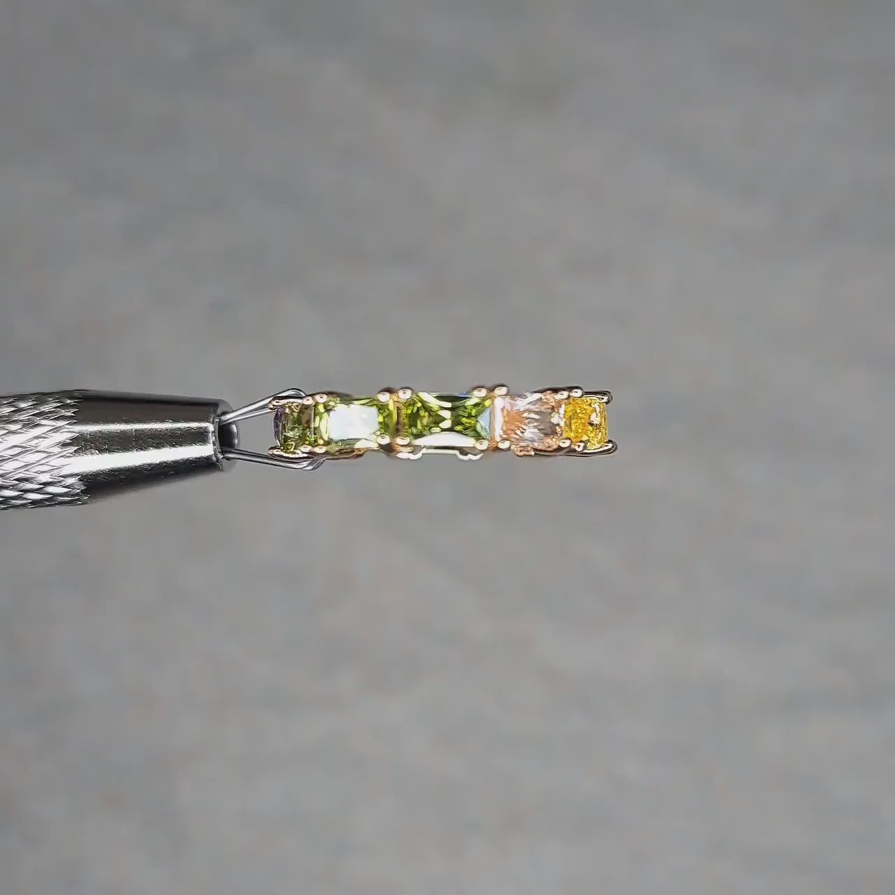 Gold Multi Coloured Swarovski Crystal Thin Ring