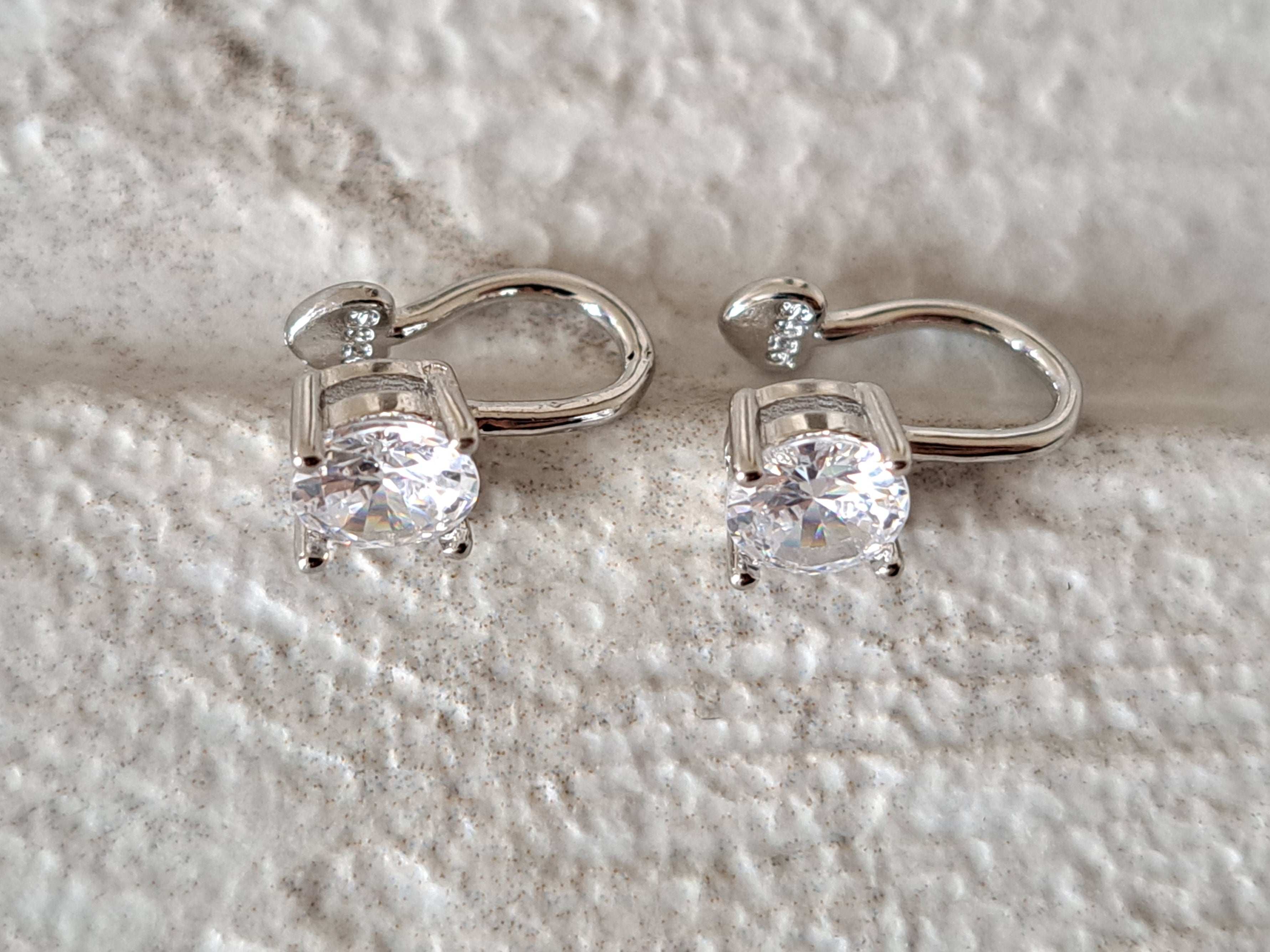 Sterling Silver Clip on 6mm Swarovski Crystal Earrings