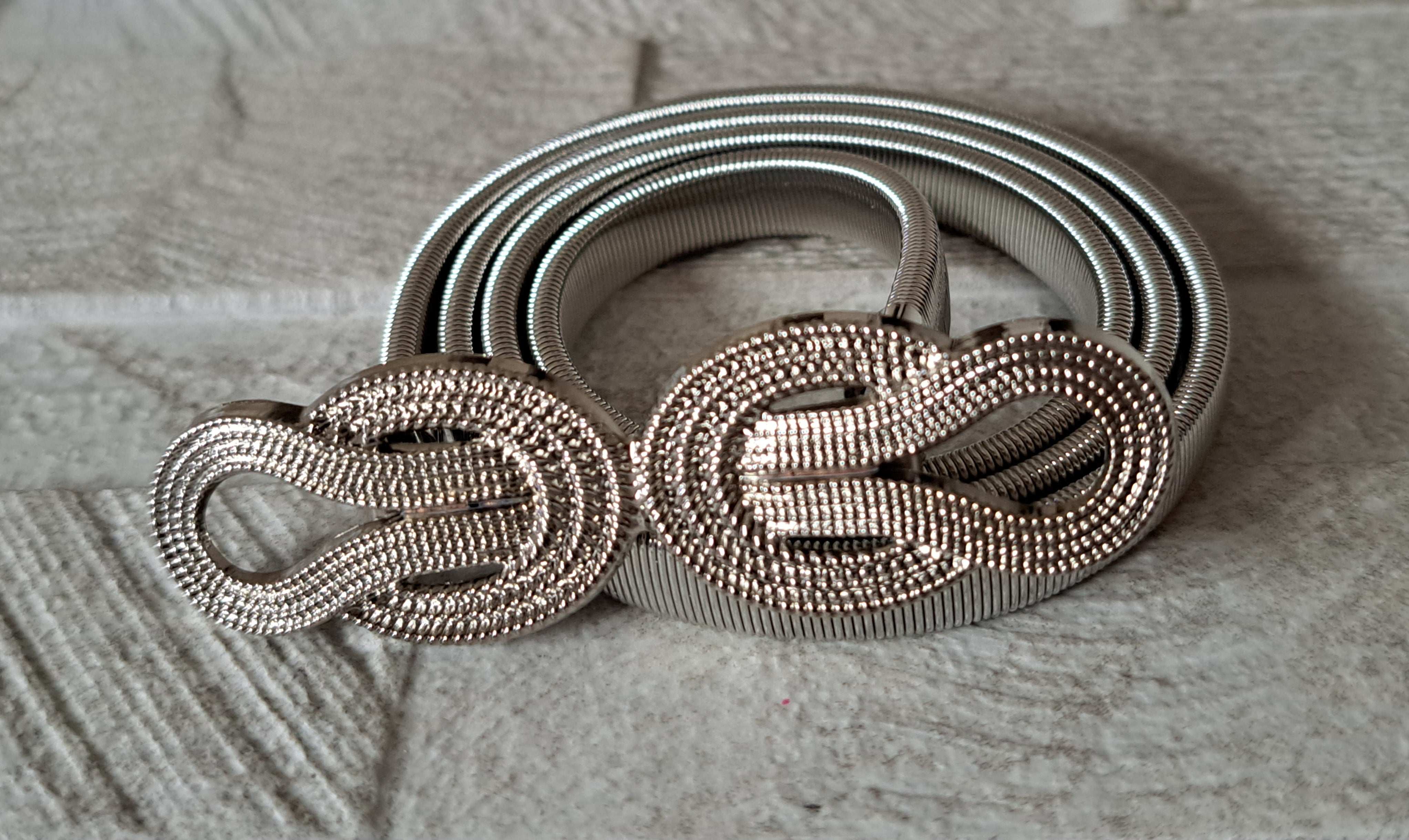 Silver Double Knot Skinny Dress Belt