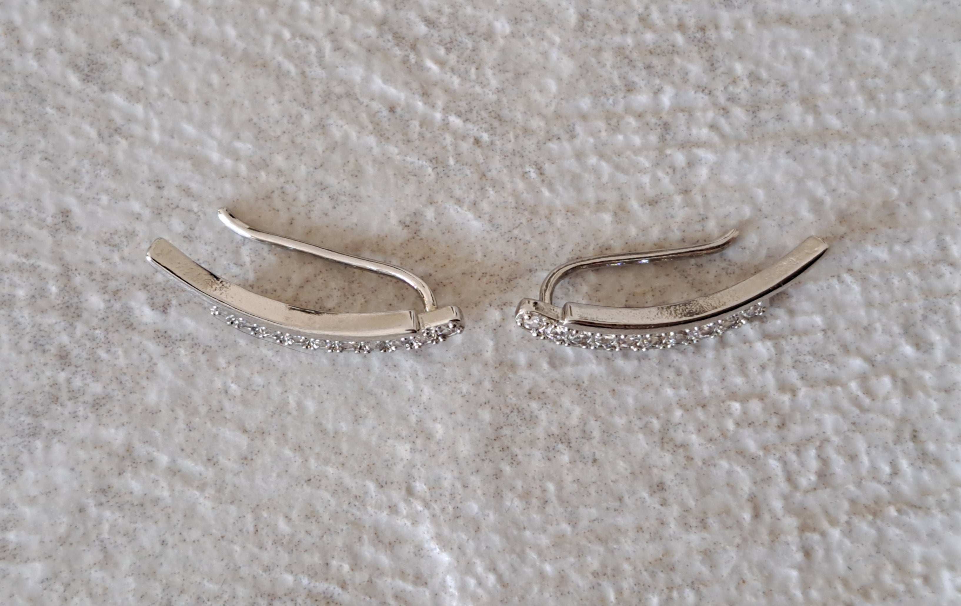 Silver Plated Swarovski Crystal Climber Earrings