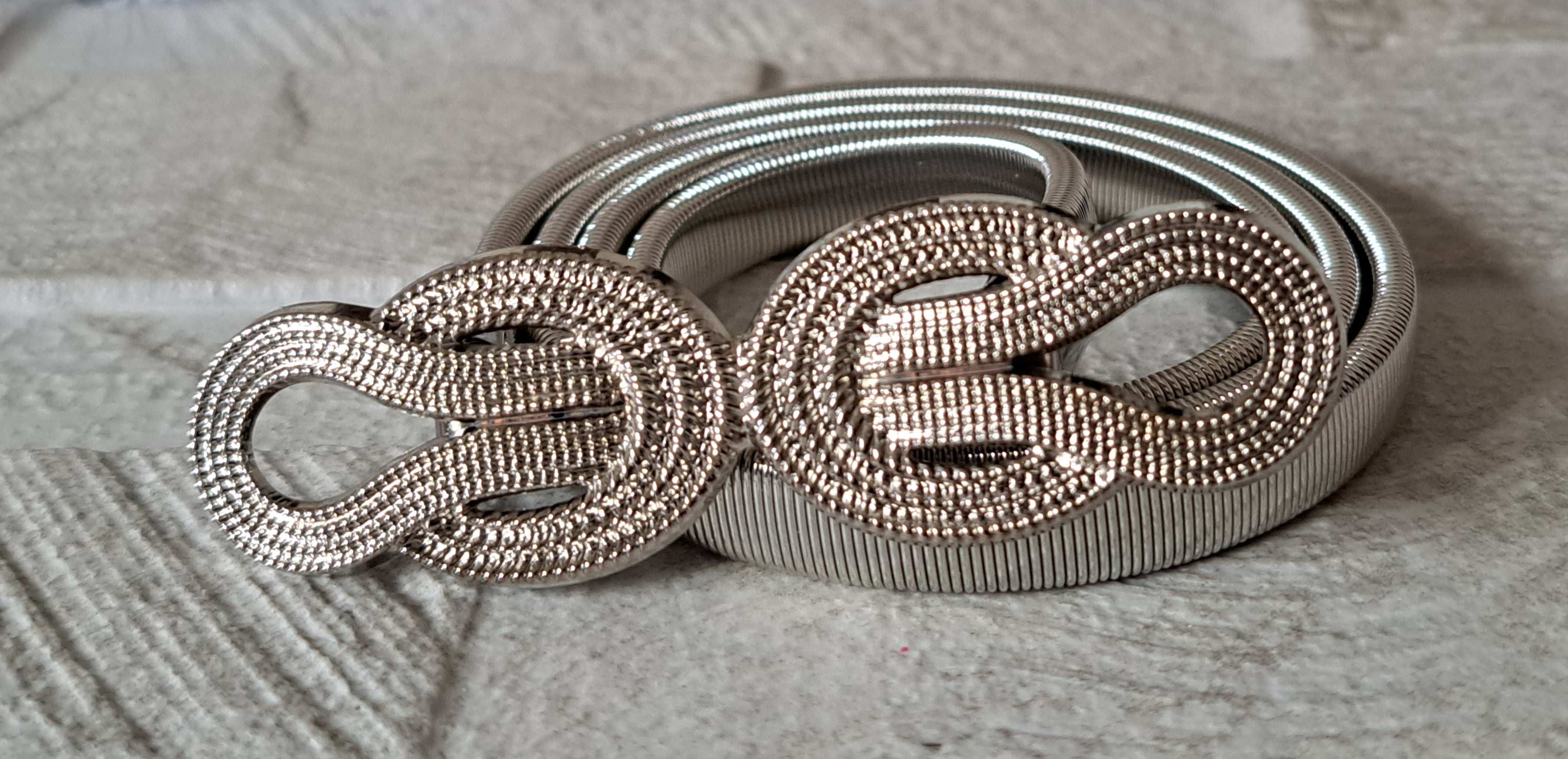 Silver Double Knot Skinny Dress Belt