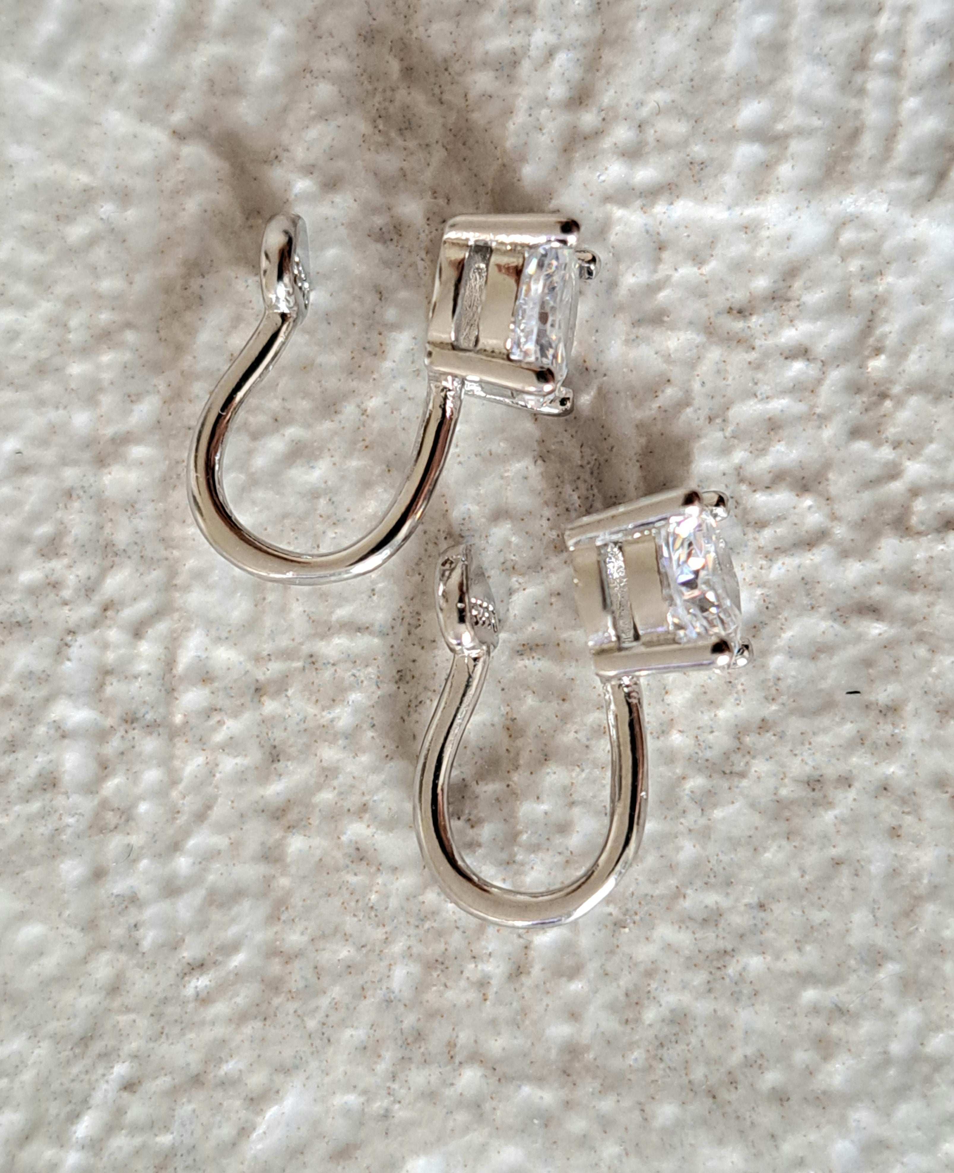 Sterling Silver Clip on 6mm Swarovski Crystal Earrings