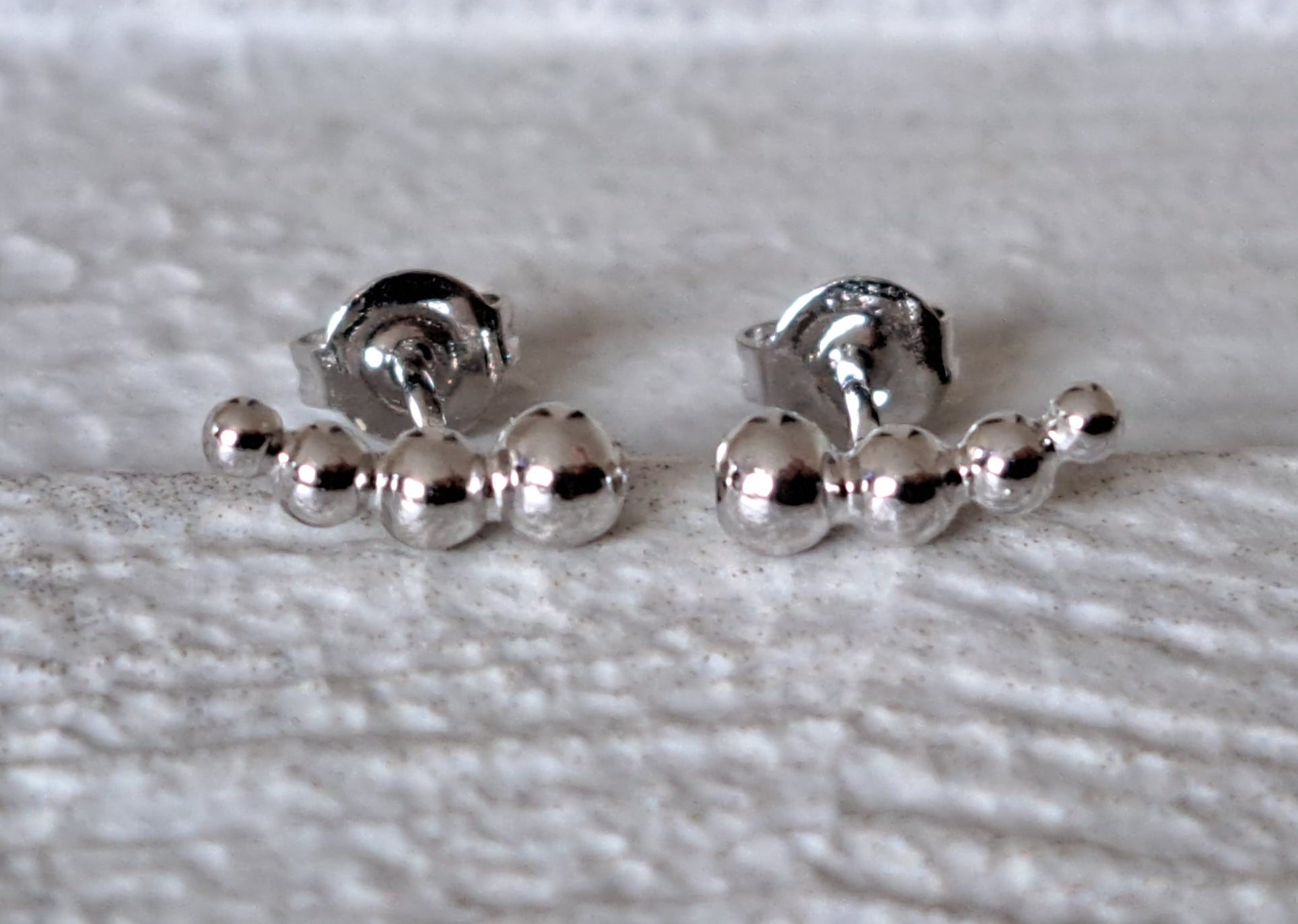 Small Silver Four Ball Stud Earrings