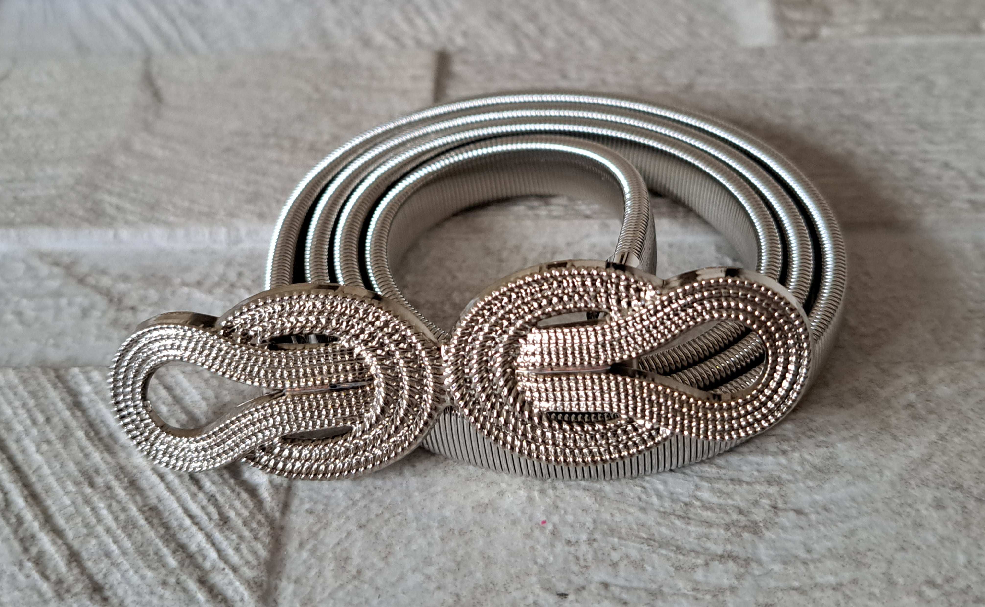 Silver Double Knot Skinny Dress Belt