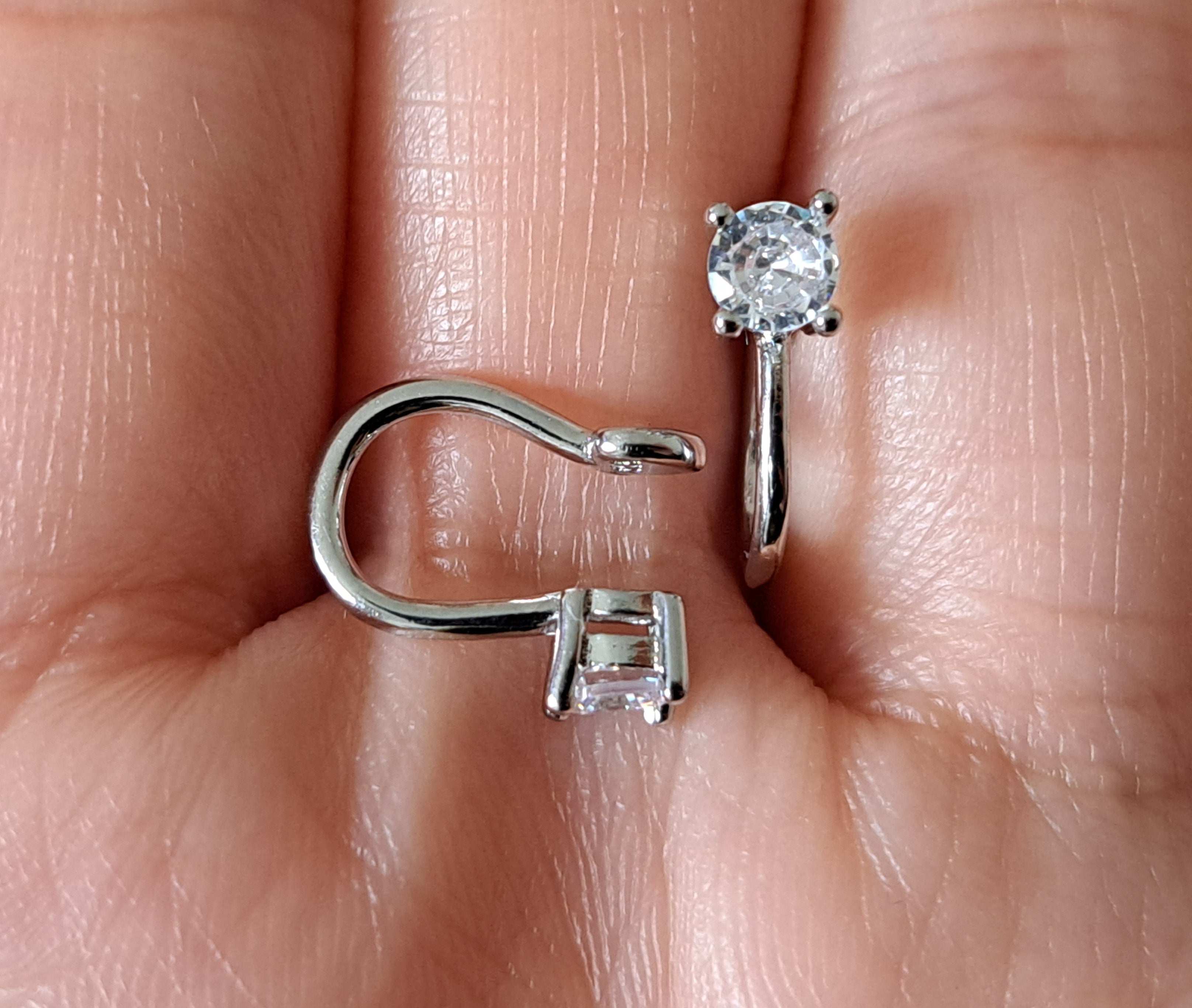 Sterling Silver Clip on 4mm Swarovski Crystal Earrings