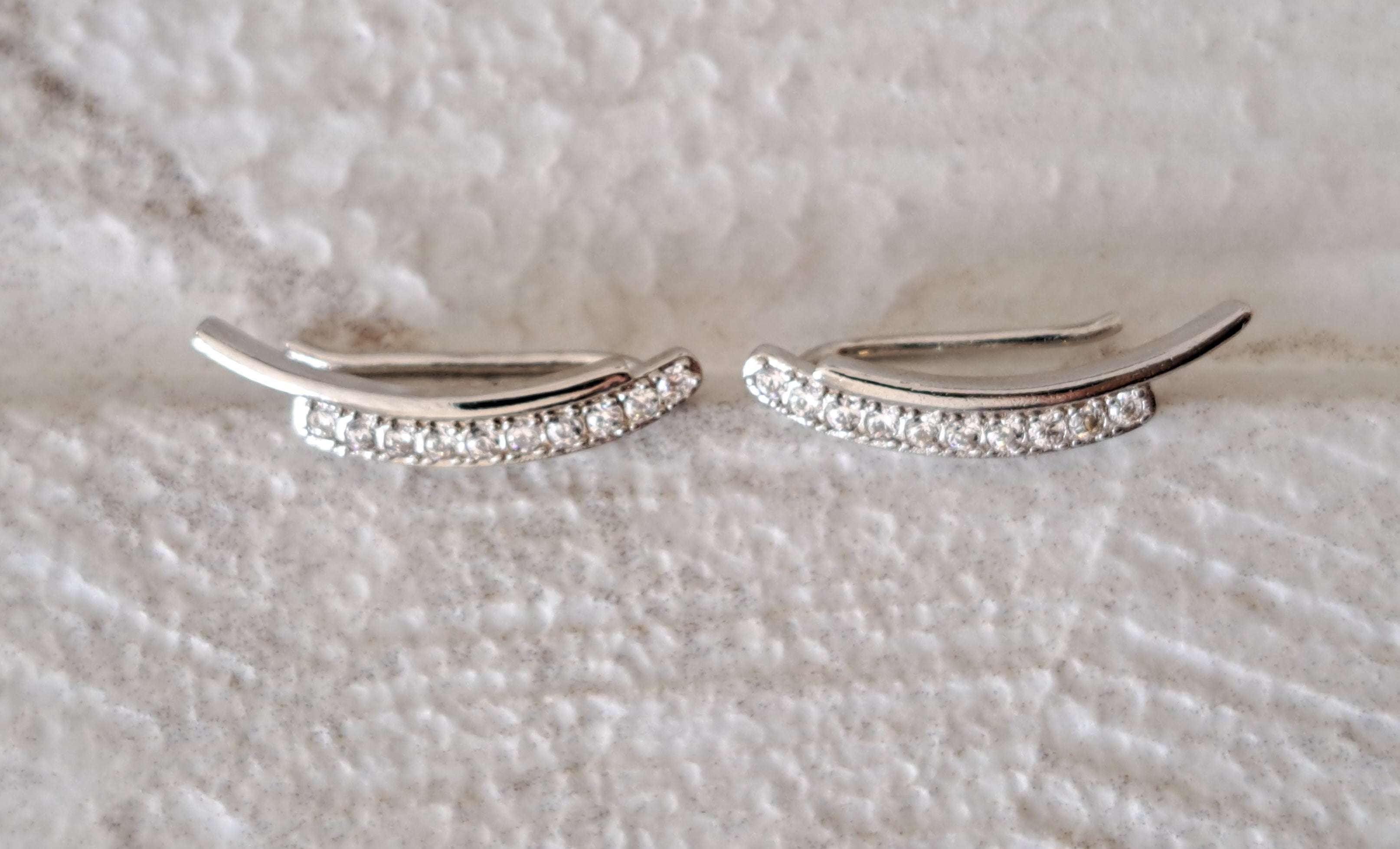 Silver Plated Swarovski Crystal Climber Earrings