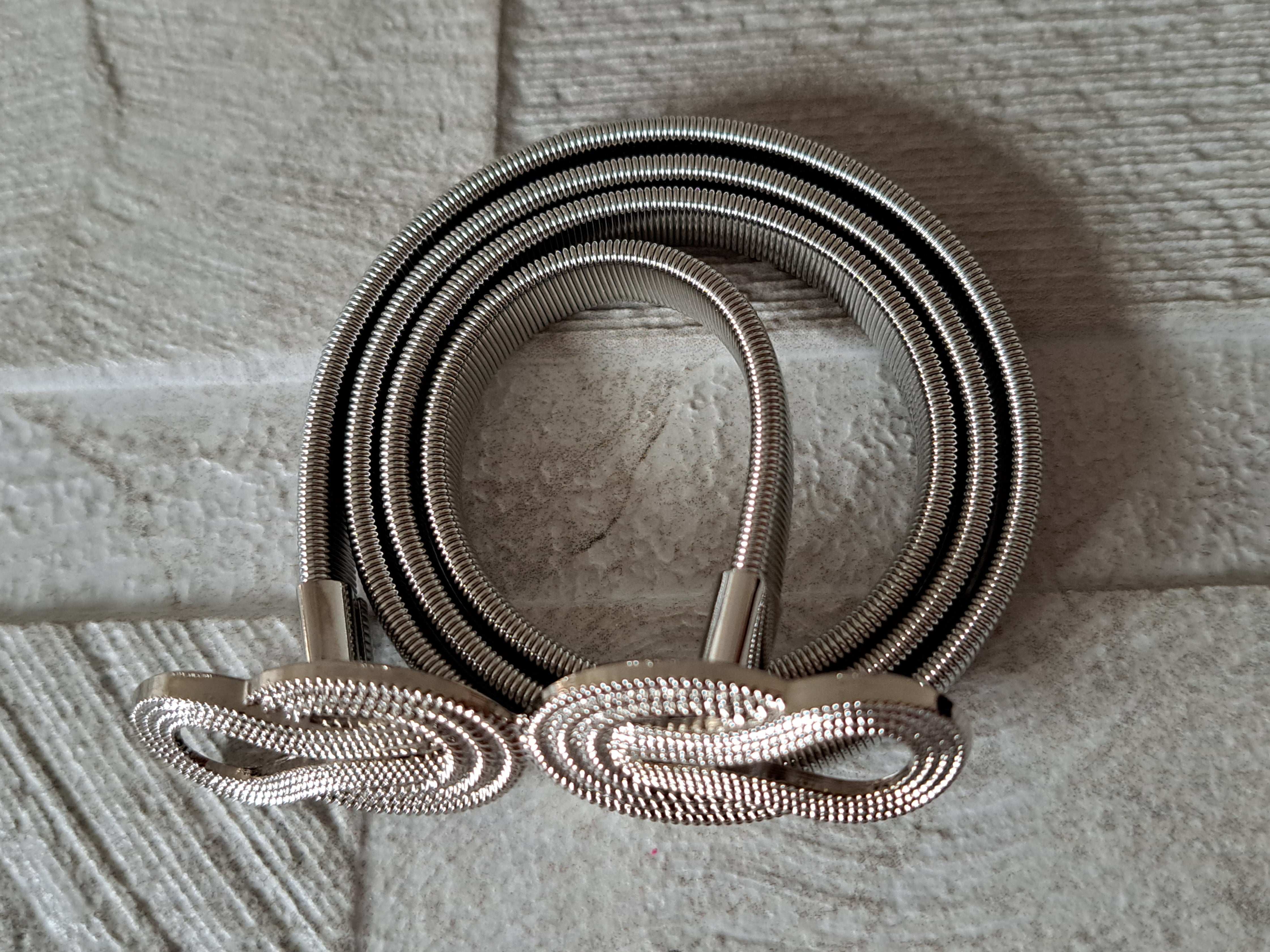 Silver Double Knot Skinny Dress Belt