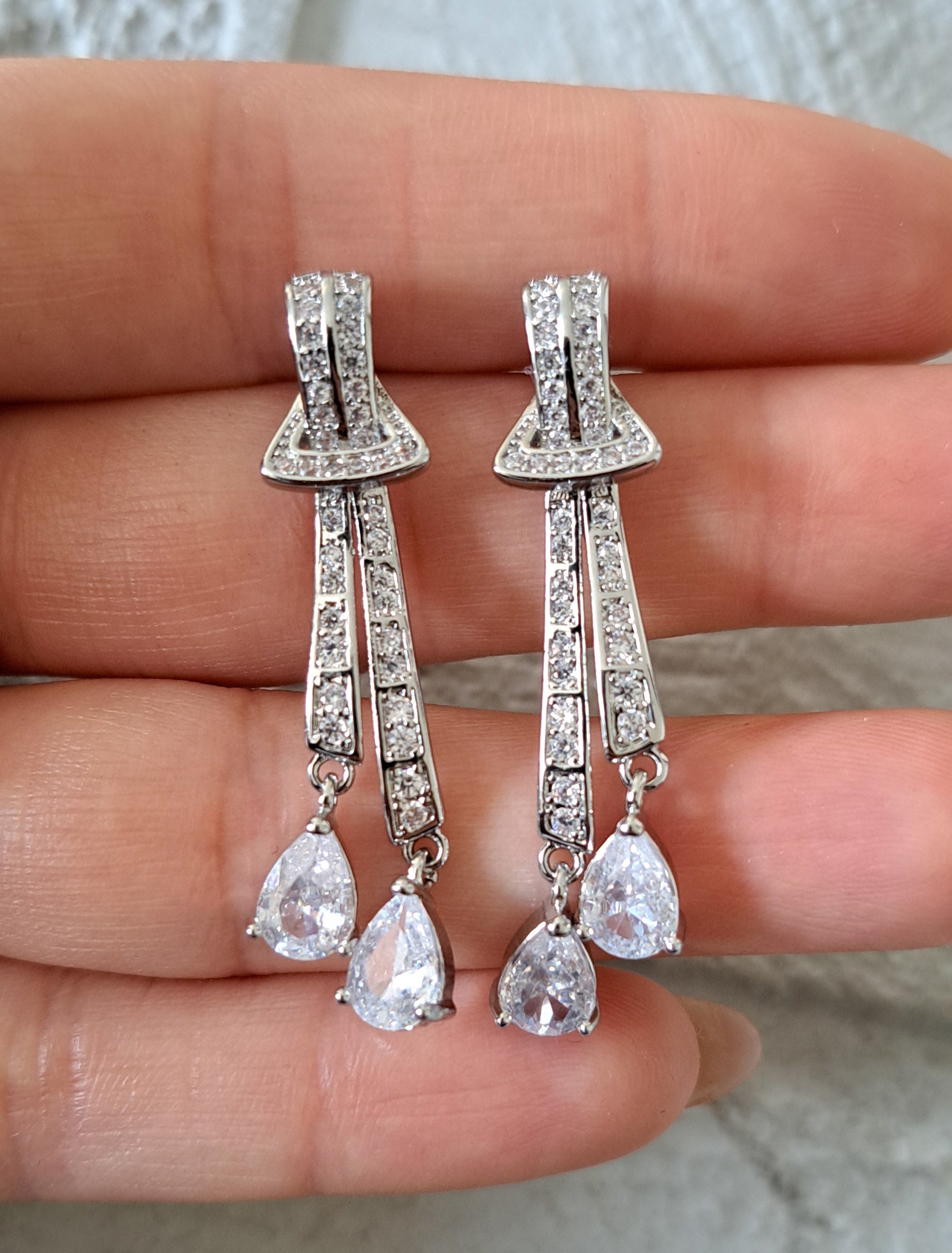 Gold 4 Leaf Flower Swarovski Crystal Tiny Hoop Studs