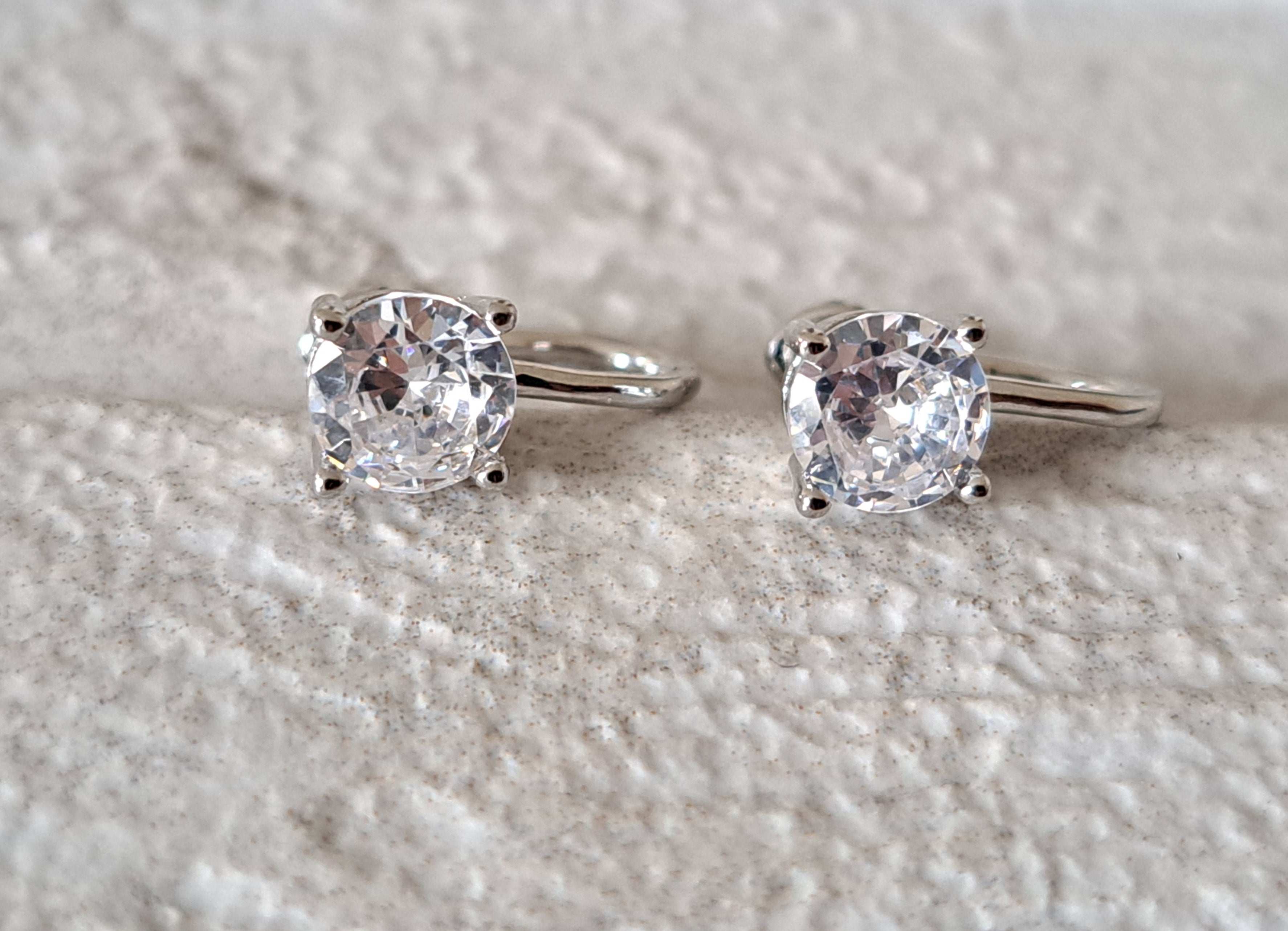 Sterling Silver Clip on 6mm Swarovski Crystal Earrings