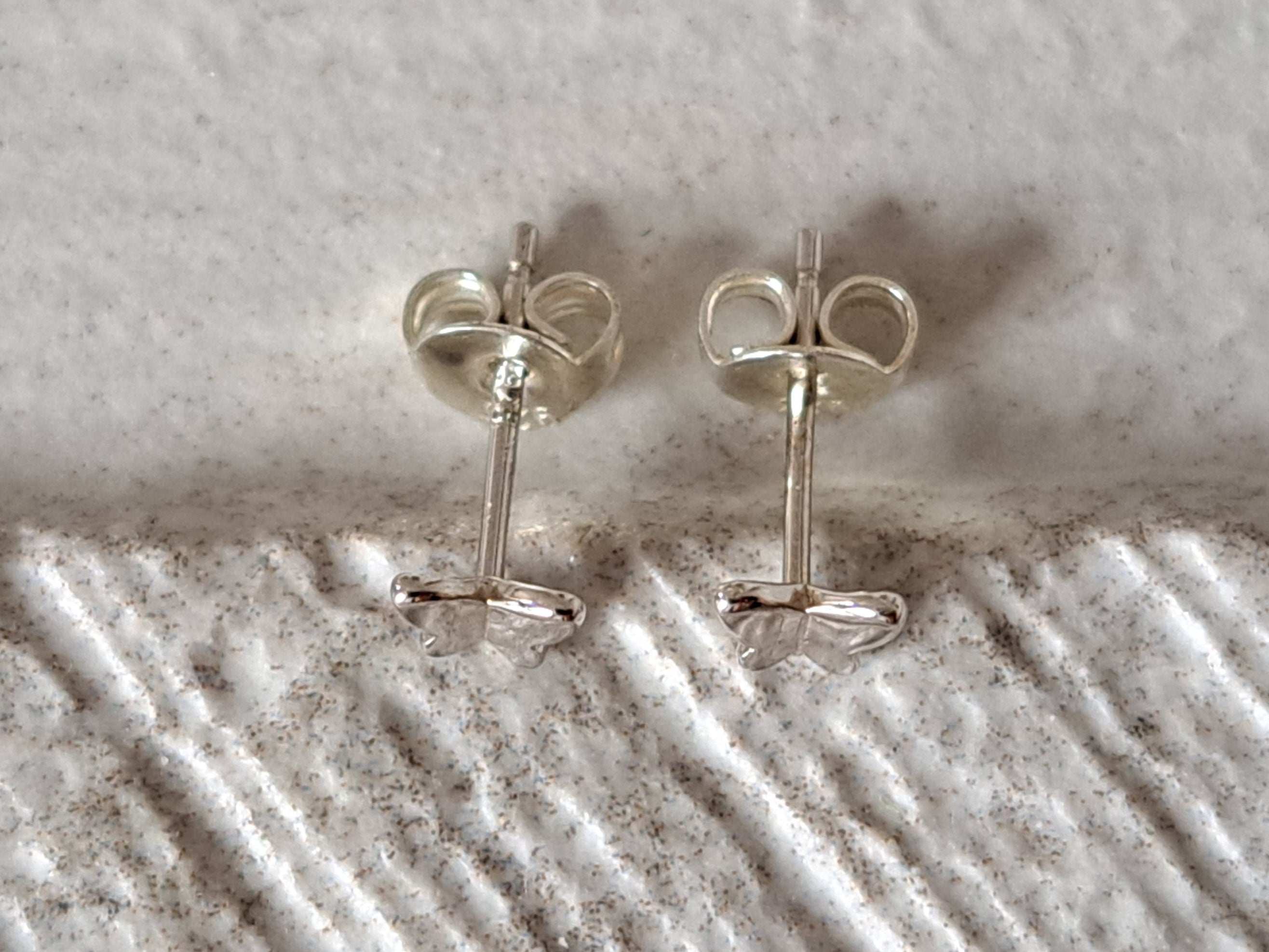Silver 925 Tiny Butterfly Stud Earrings