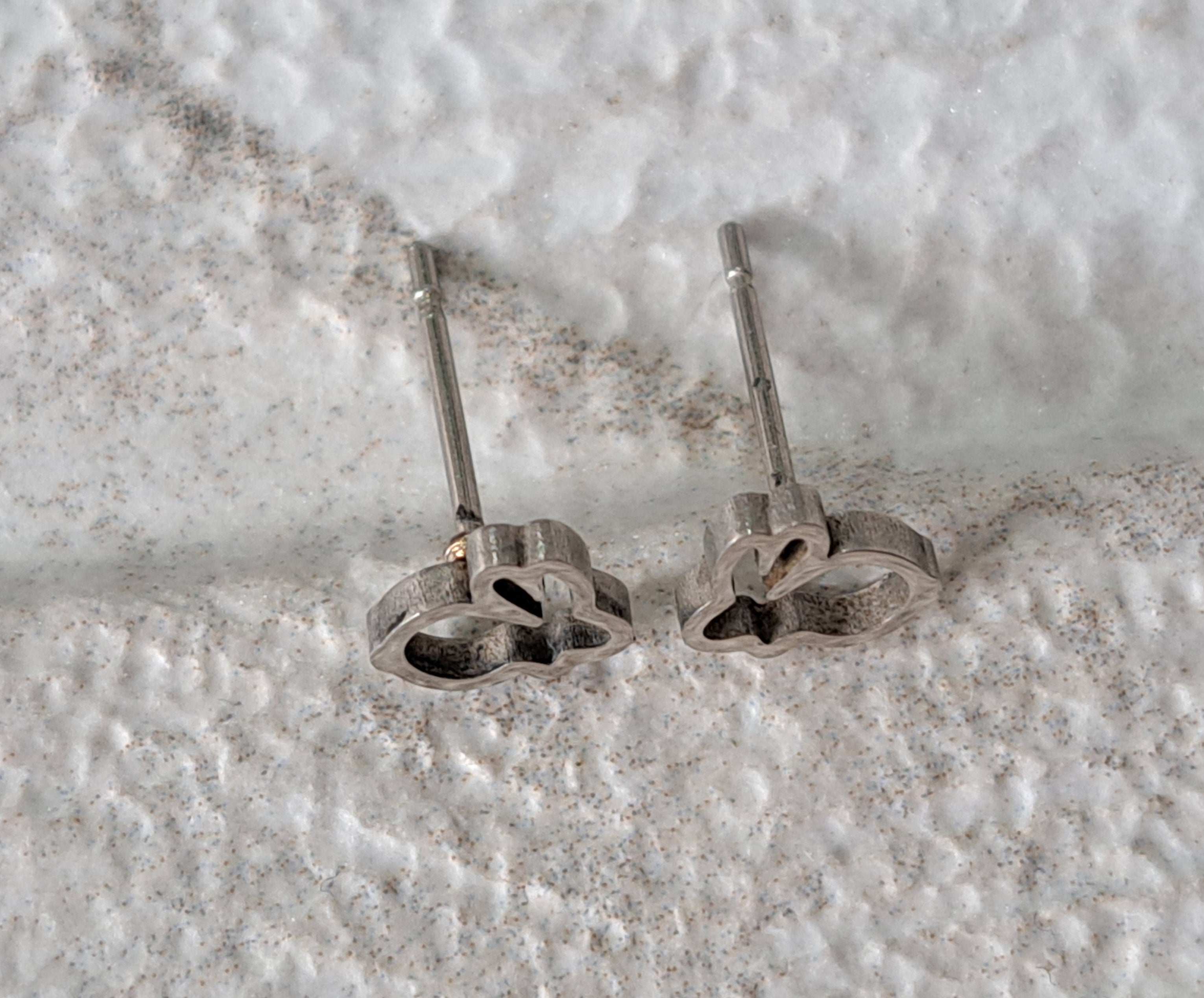Silver Small Hollow Rabbit Earrings
