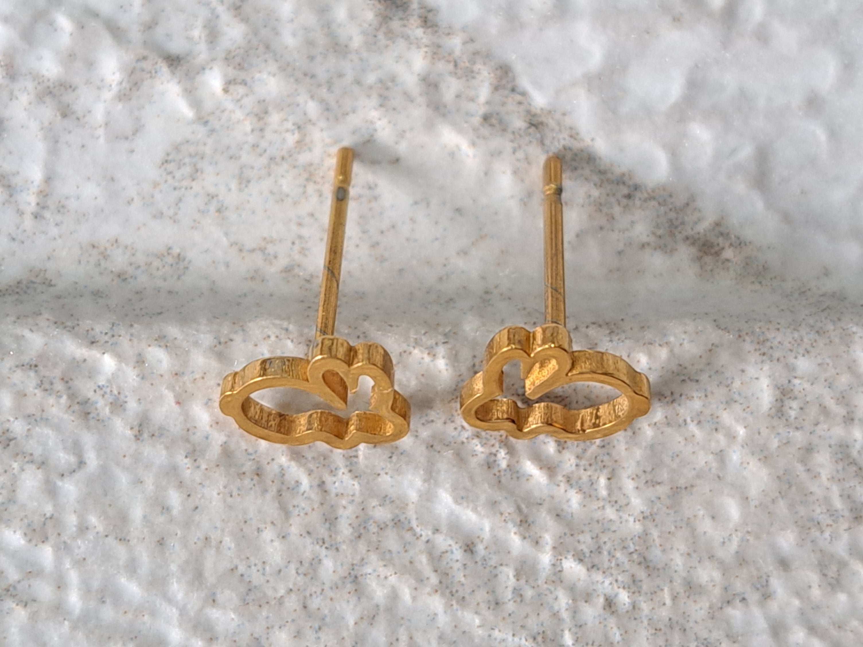 Gold Small Hollow Rabbit Earrings