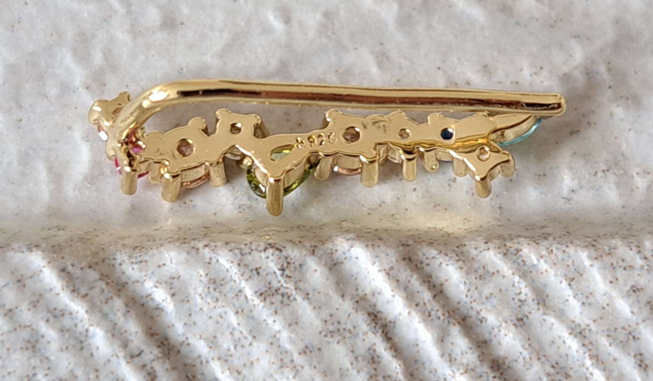 Gold Small Swarovski Crystal Multi Colour Wing Climber Earrings